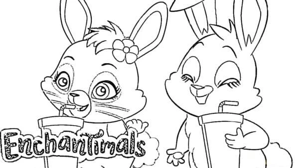 Enchantimals boyama sayfası – keyifli zaman, renkli çizimler