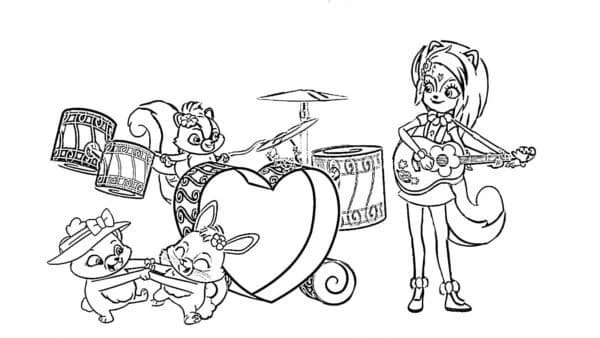 Enchantimals boyama sayfası – basit çizim, kolay boyama