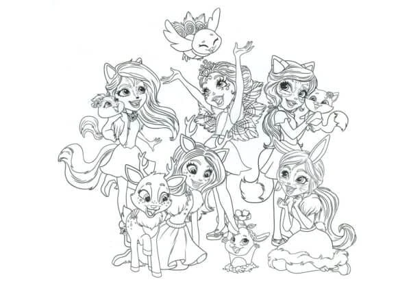 Enchantimals boyama sayfası – PDF indir, sevimli karakter
