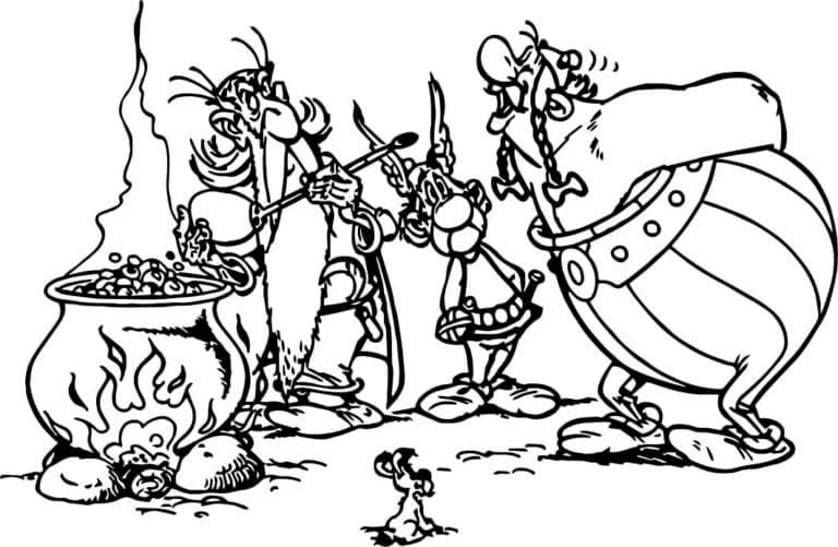 Asteriks ve Oburiks boyama sayfası – boyama çalışması, yaratıcılığı geliştirir