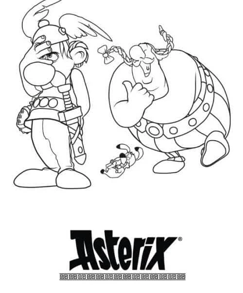Asteriks ve Oburiks boyama sayfası – kolay boyama, eğitici aktivite