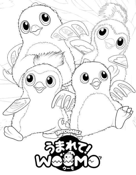 Hatchimals boyama sayfası – çizgi film temalı, basit çizim