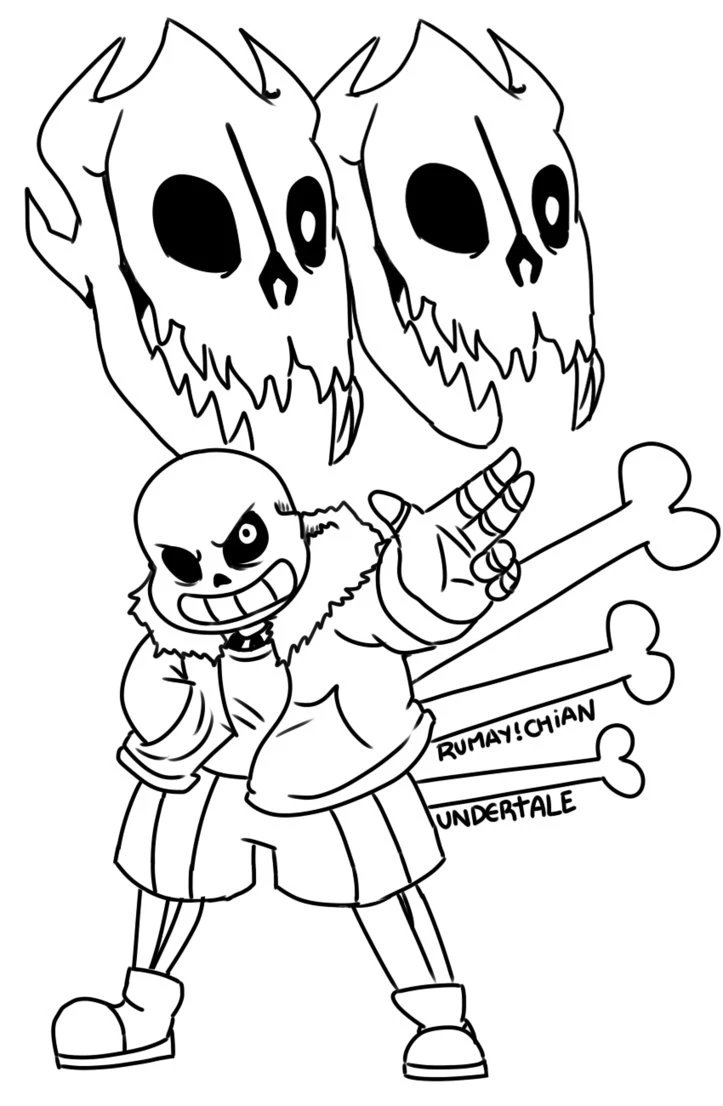 Undertale boyama sayfası – keyifli zaman, renkli çizimler