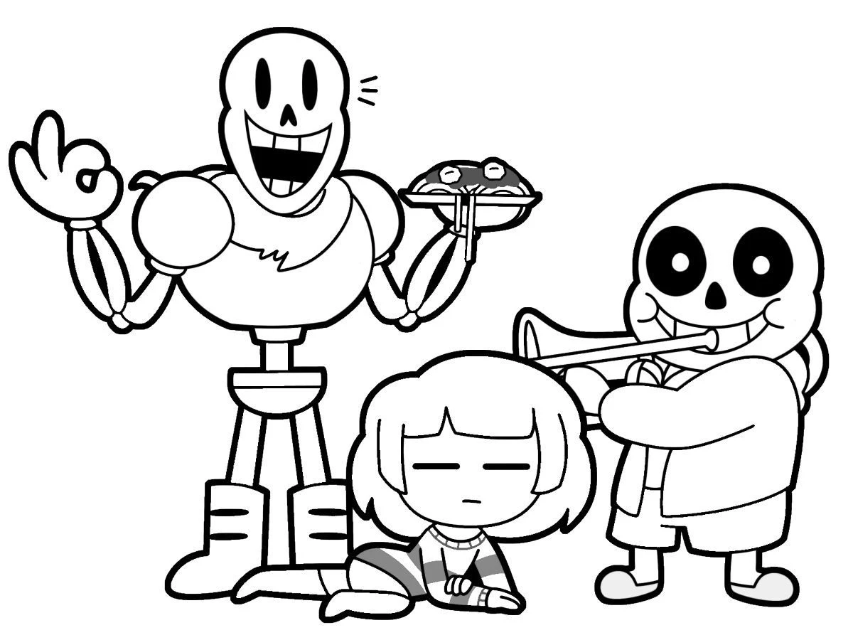 Undertale boyama sayfası – çocuk aktivitesi, PDF indir