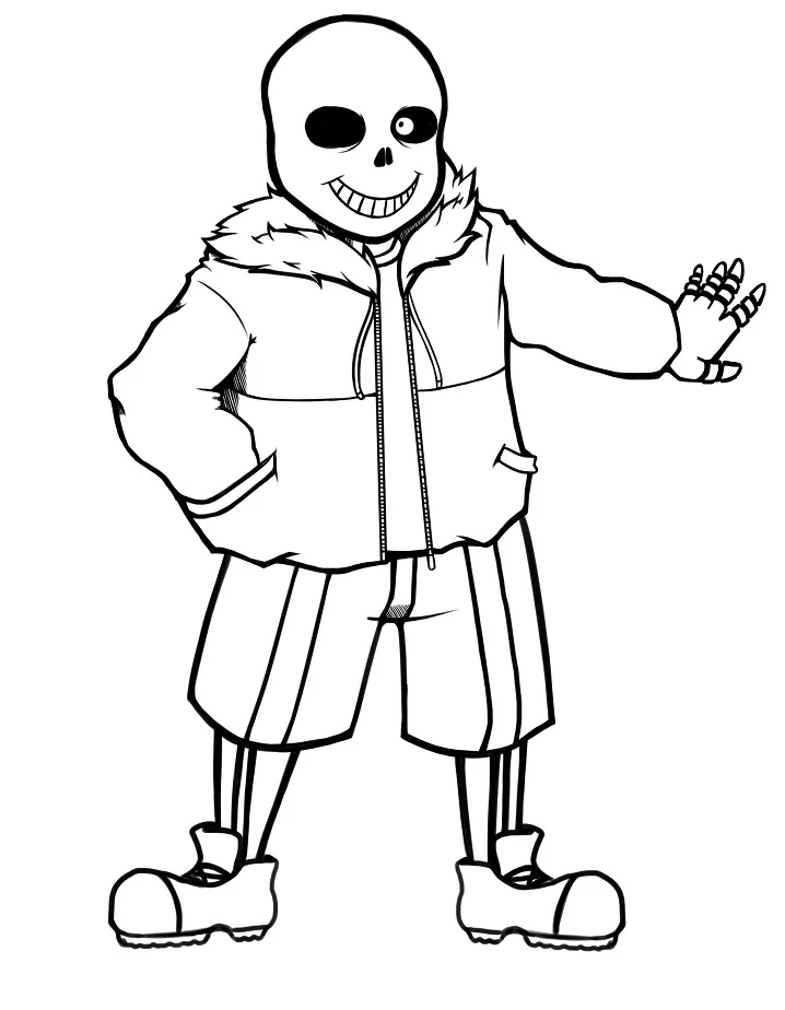 Undertale boyama sayfası – basit çizim, kolay boyama