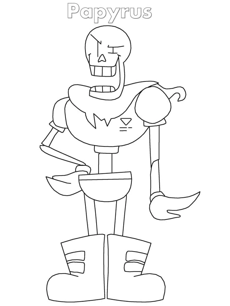 Undertale boyama sayfası – PDF indir, sevimli karakter