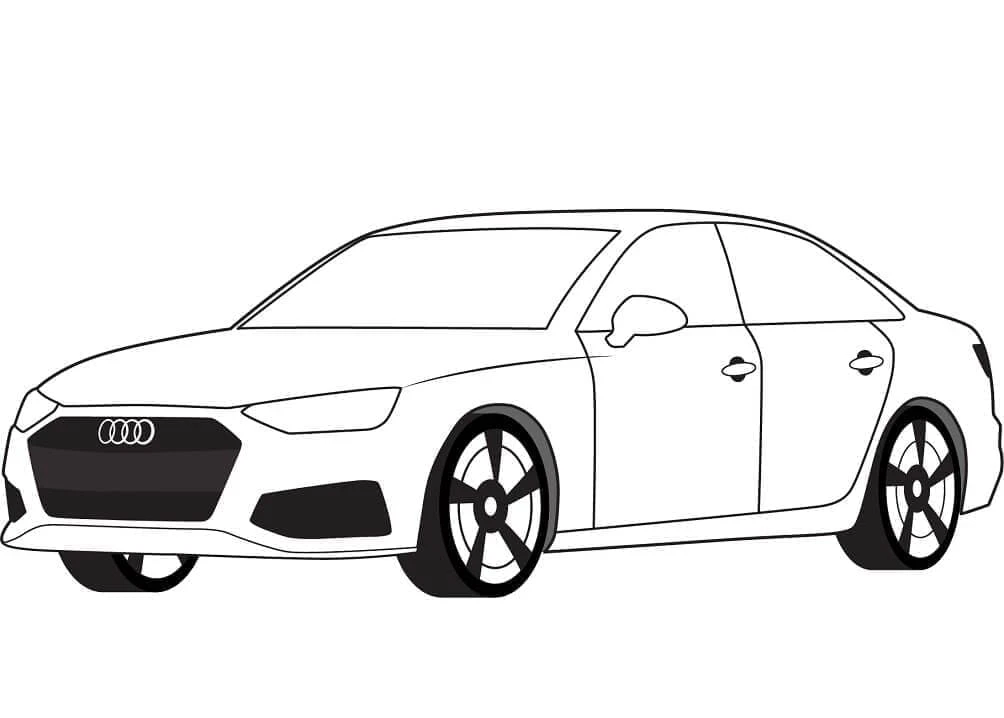 Audi boyama sayfası – çocuk aktivitesi, PDF indir