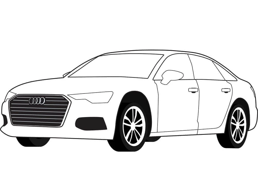 Audi boyama sayfası – basit çizim, kolay boyama