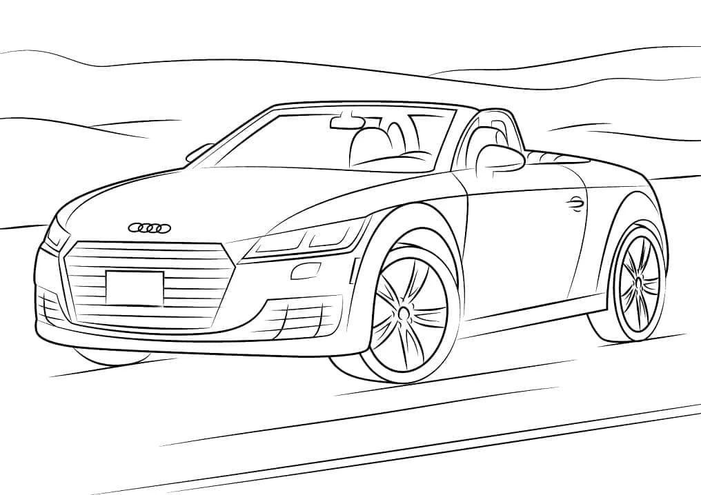 Audi boyama sayfası – renkli çizimler, okul öncesi