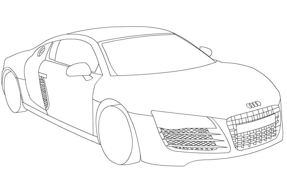 Audi boyama sayfası – kolay boyama, eğitici aktivite