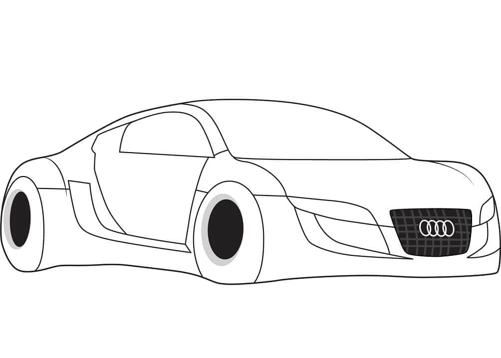 Audi boyama sayfası – basit çizim, kolay boyama