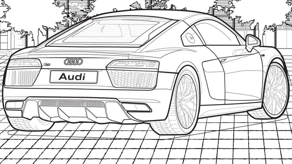 Audi boyama sayfası – ücretsiz yazdır, boyama etkinliği
