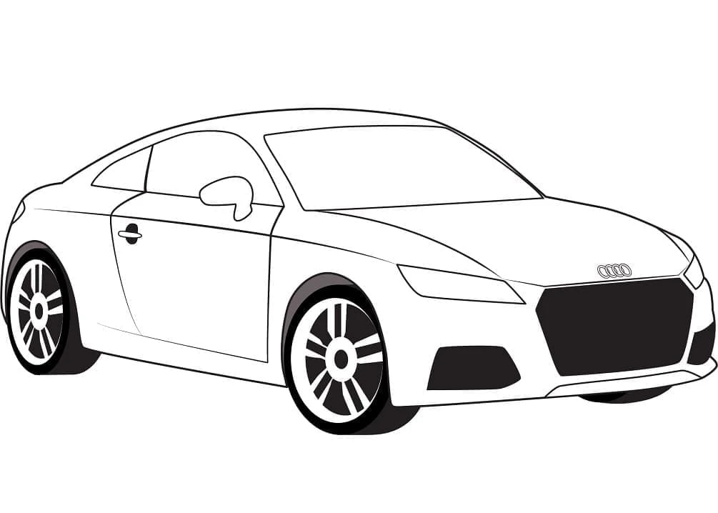 Audi boyama sayfası – çocuklar için, çizgi film temalı