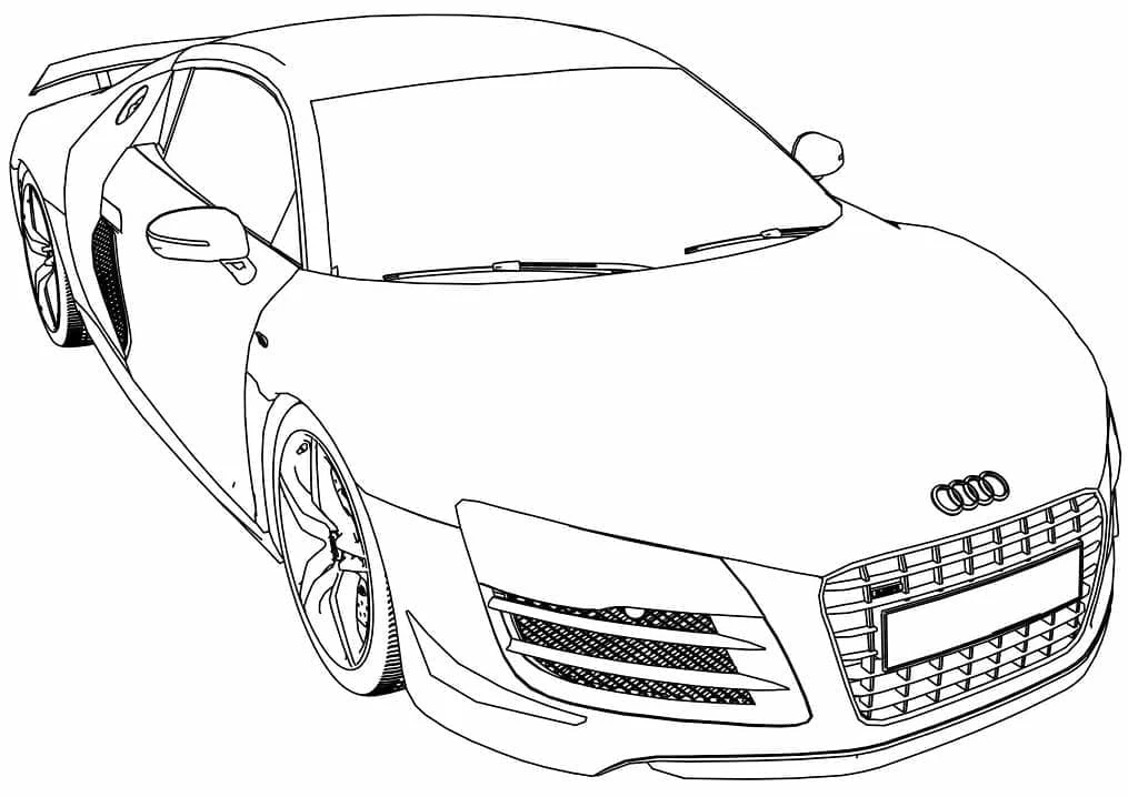 Audi boyama sayfası – eğlenceli etkinlik, el becerilerini geliştirir