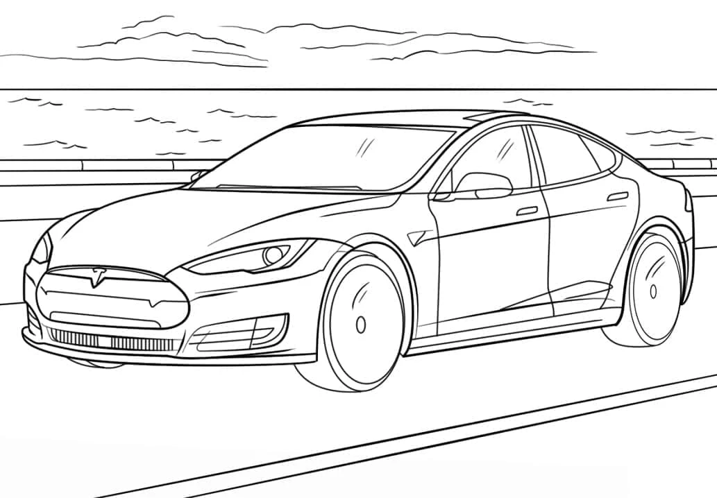Tesla boyama sayfası #16 – eğlenceli etkinlik, el becerilerini geliştirir