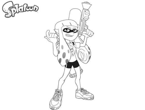 Splatoon boyama sayfası – basit çizim, kolay boyama