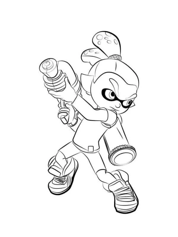Splatoon boyama sayfası – eğlenceli etkinlik, el becerilerini geliştirir