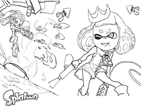 Splatoon boyama sayfası – eğitici aktivite, yaratıcılık