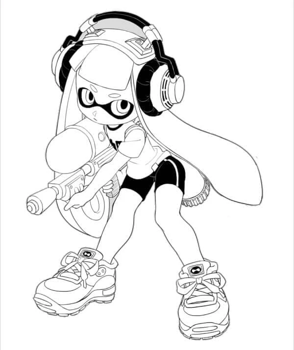 Splatoon boyama sayfası – renkli çizimler, okul öncesi