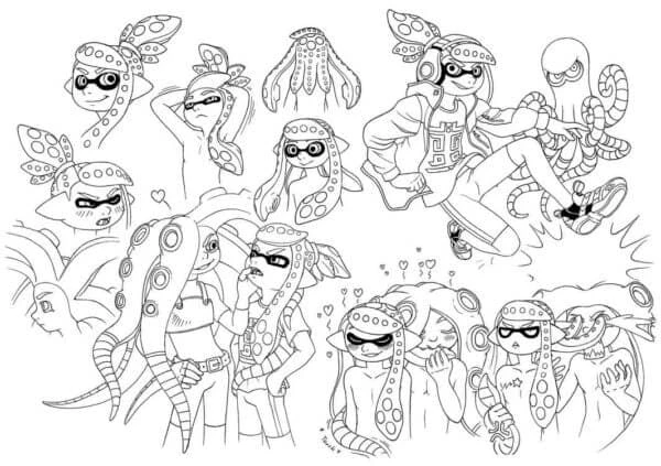 Splatoon boyama sayfası – boyama etkinliği, çocuk aktivitesi