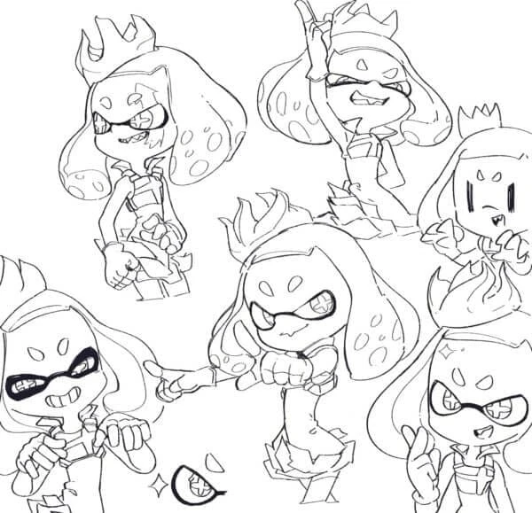 Splatoon boyama sayfası – eğitici aktivite, yaratıcılık