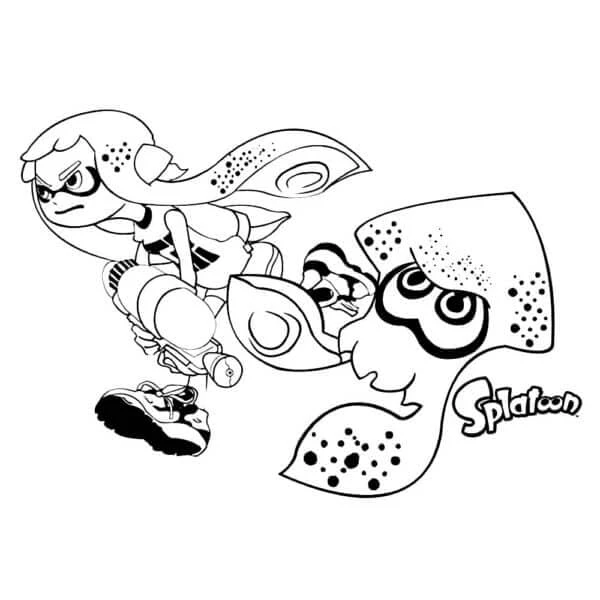 Splatoon boyama sayfası – çocuk aktivitesi, PDF indir