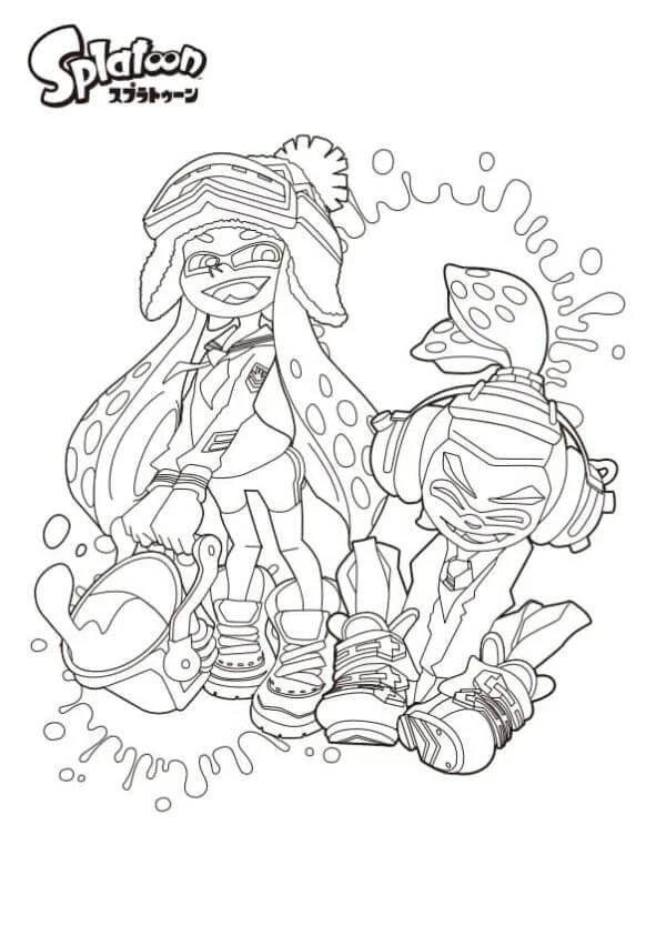Splatoon boyama sayfası – basit çizim, kolay boyama