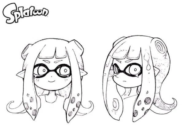 Splatoon boyama sayfası – renkli çizimler, okul öncesi
