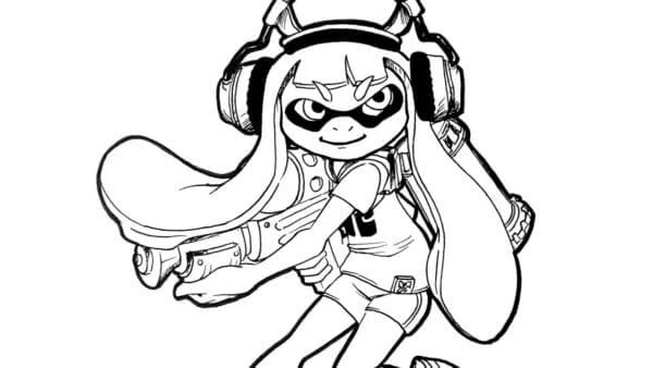 Splatoon boyama sayfası – basit çizim, kolay boyama