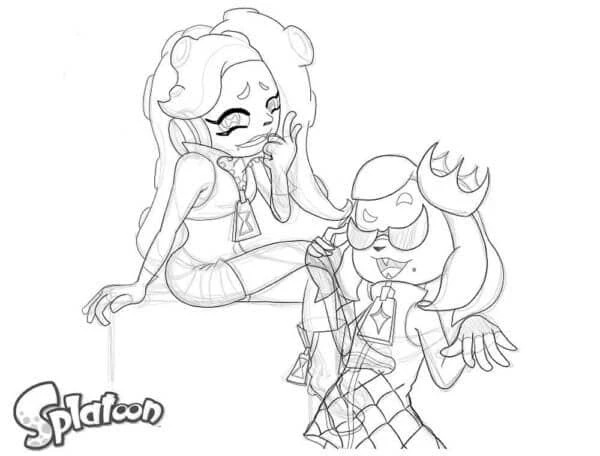 Splatoon boyama sayfası – sevimli karakter, sanatsal çalışma