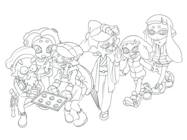 Splatoon boyama sayfası – el becerilerini geliştirir, boyama çalışması