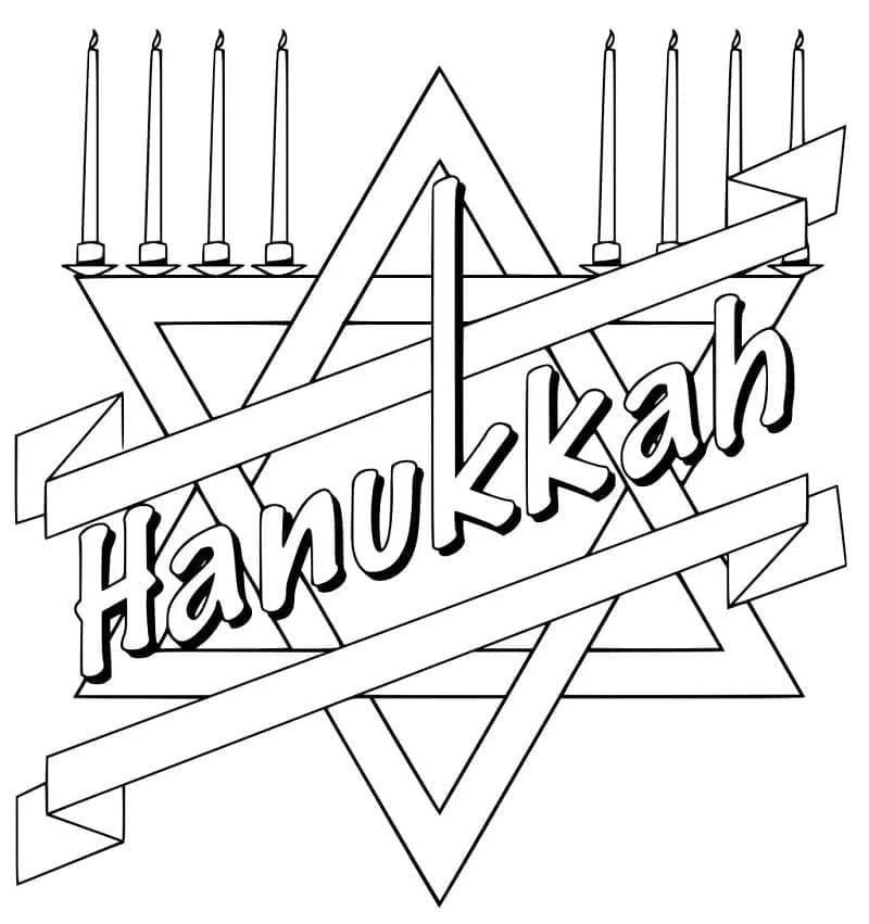 Hanuka boyama sayfası – eğlenceli etkinlik, el becerilerini geliştirir
