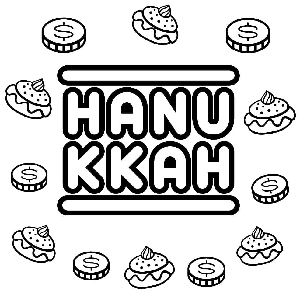 Hanuka boyama sayfası – PDF indir, sevimli karakter