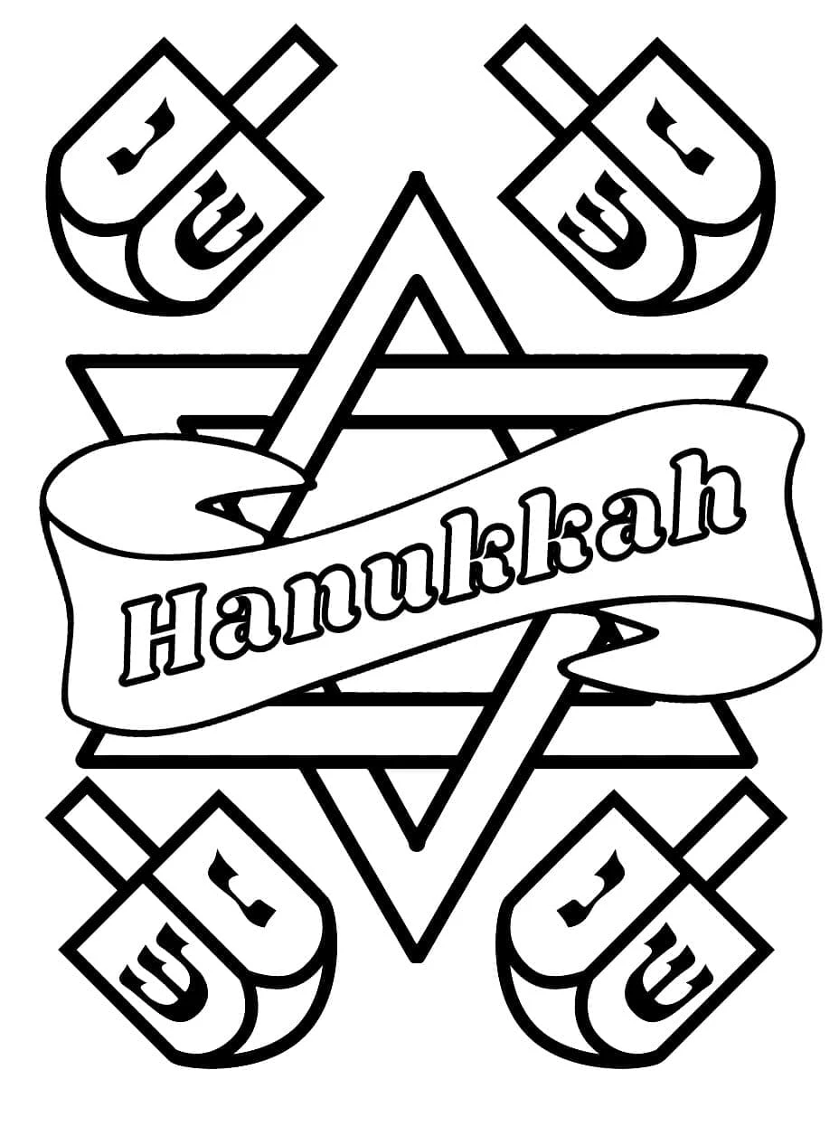 Hanuka boyama sayfası – el becerilerini geliştirir, boyama çalışması