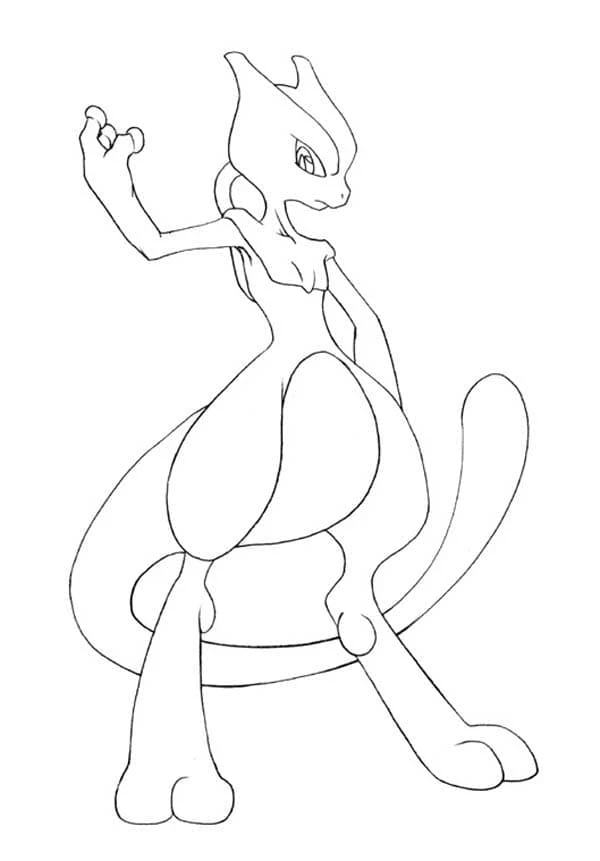 Mewtwo boyama sayfası – yaratıcılığı geliştirir, keyifli zaman