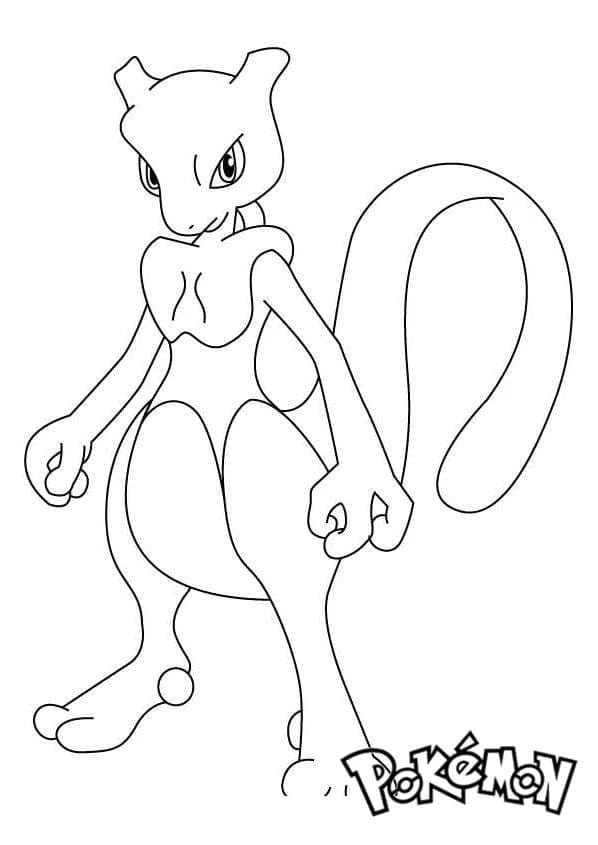 Mewtwo boyama sayfası – boyama etkinliği, çocuk aktivitesi