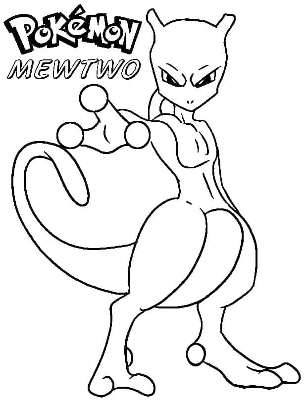 Mewtwo boyama sayfası – el becerilerini geliştirir, boyama çalışması
