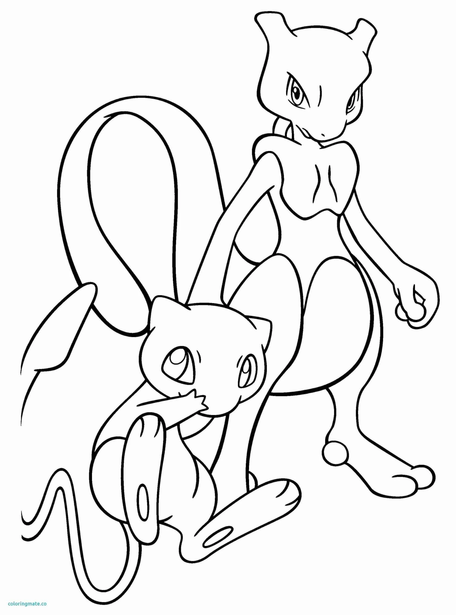 Mewtwo boyama sayfası – çocuk aktivitesi, PDF indir