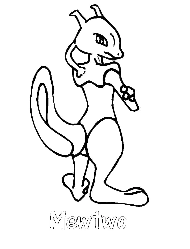 Mewtwo boyama sayfası – boyama çalışması, yaratıcılığı geliştirir