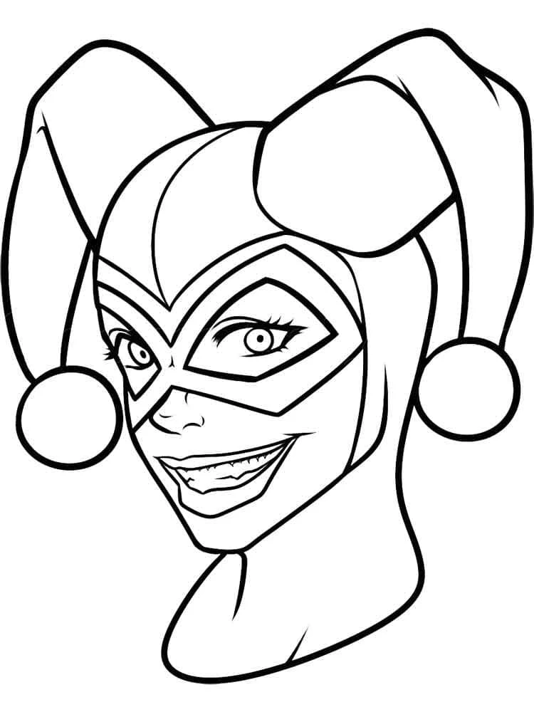 Harley Quinn boyama sayfası – çocuk aktivitesi, PDF indir
