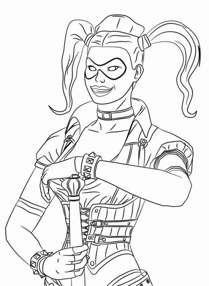 Harley Quinn boyama sayfası – eğitici aktivite, yaratıcılık