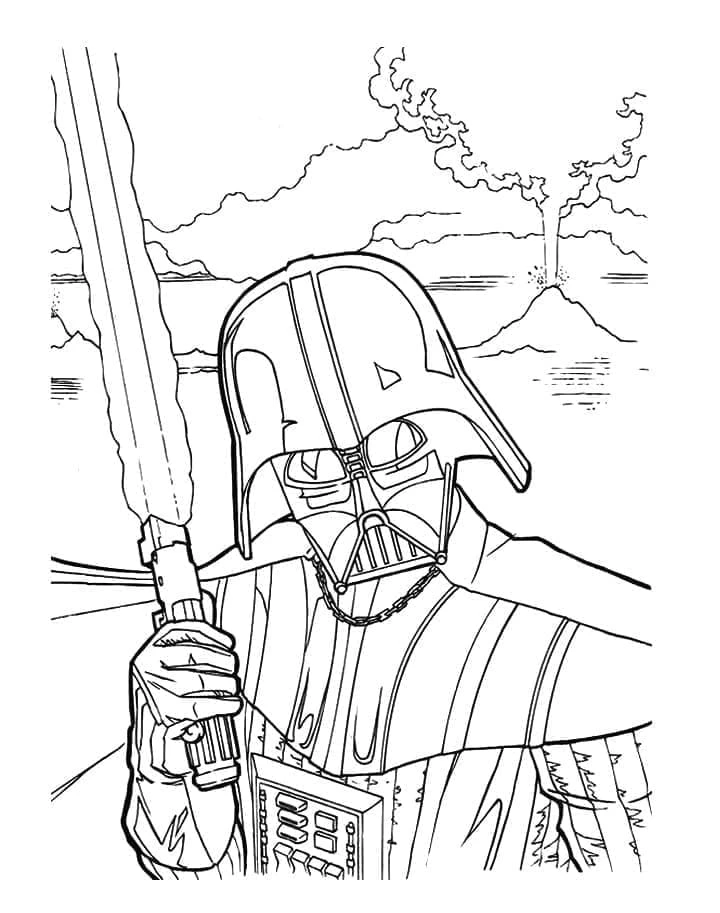 Darth Vader boyama sayfası – kolay boyama, eğitici aktivite