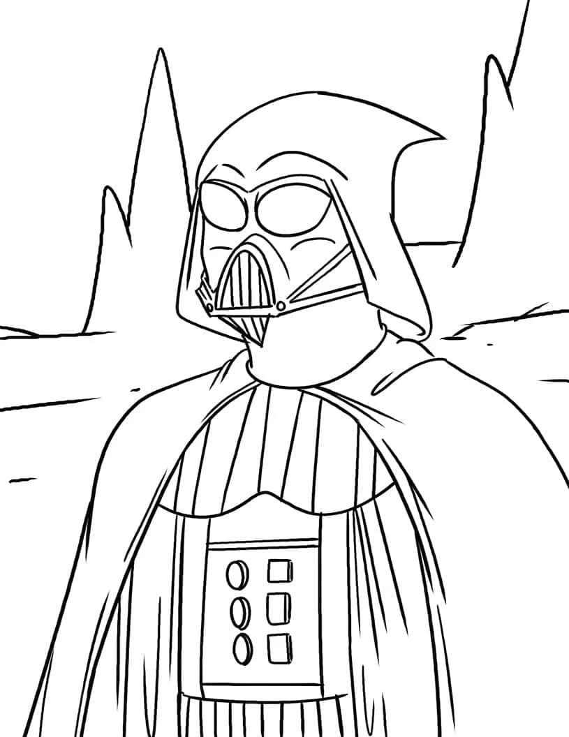 Darth Vader boyama sayfası – sevimli karakter, sanatsal çalışma