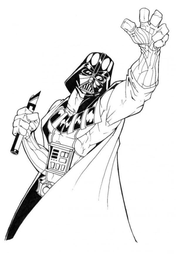 Darth Vader boyama sayfası – çizgi film temalı, basit çizim