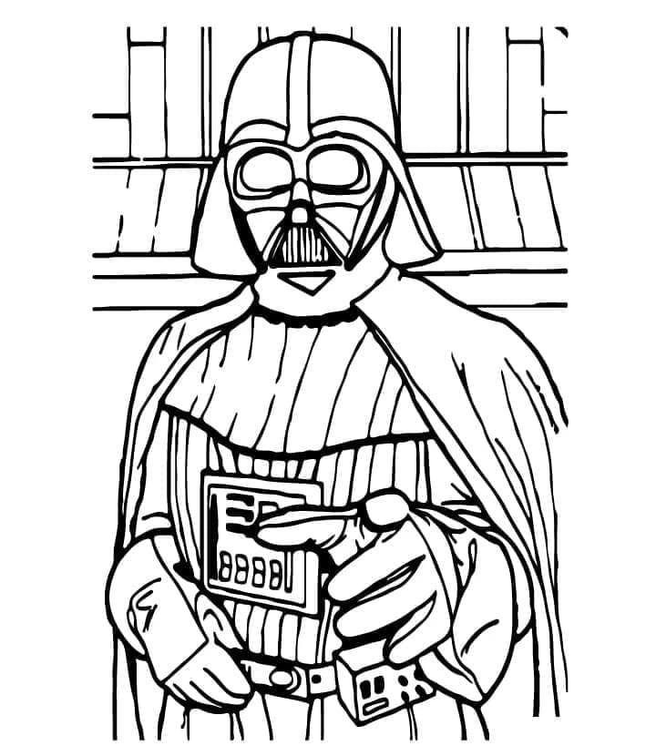 Darth Vader boyama sayfası – basit çizim, kolay boyama