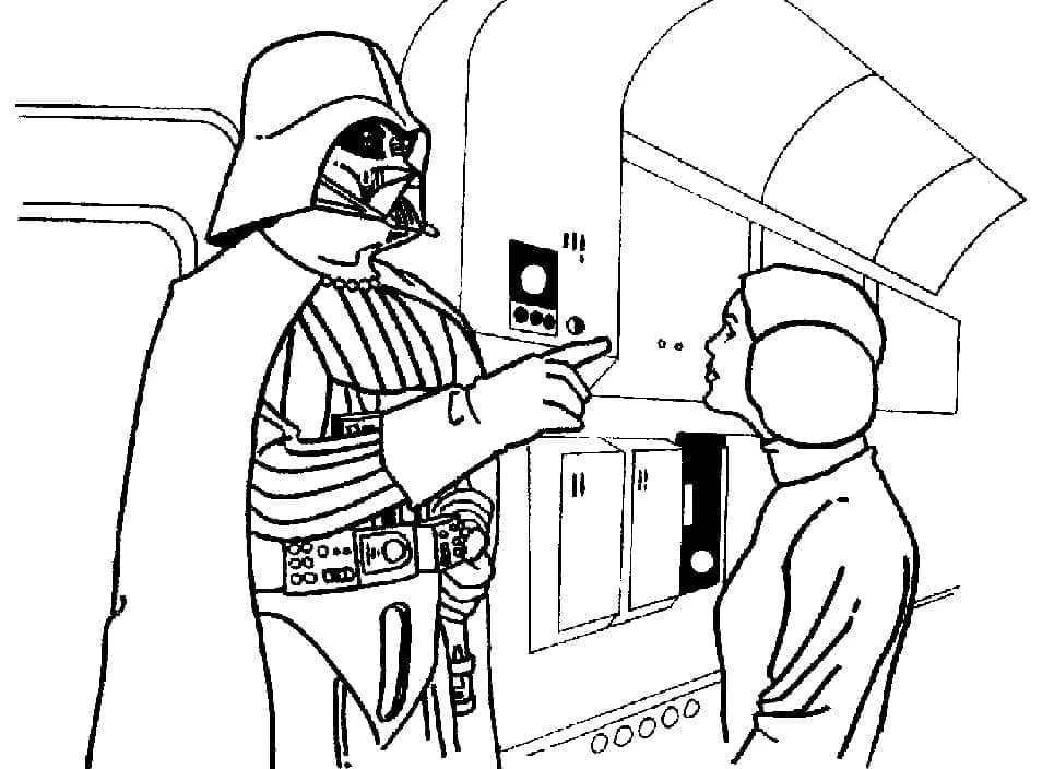 Darth Vader boyama sayfası – çocuklar için, çizgi film temalı