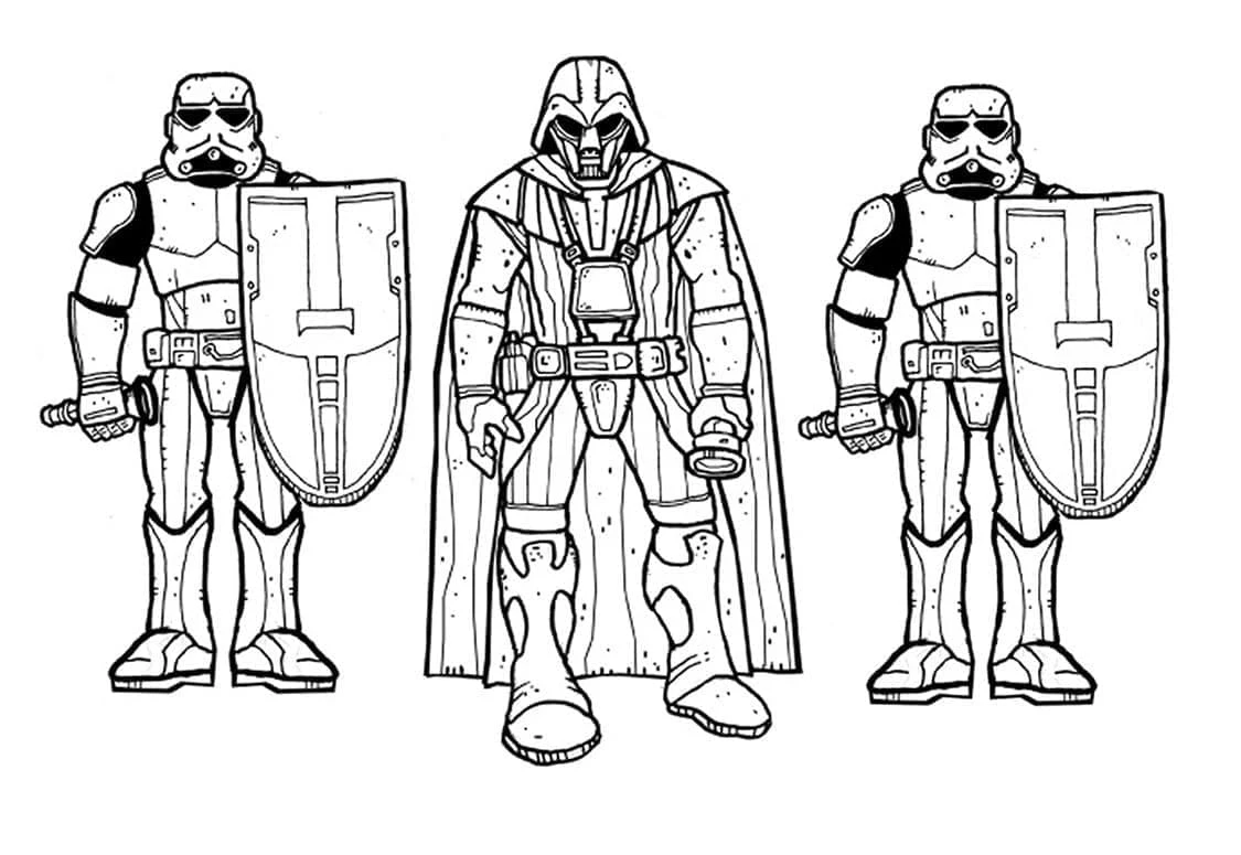 Darth Vader boyama sayfası – kolay boyama, eğitici aktivite