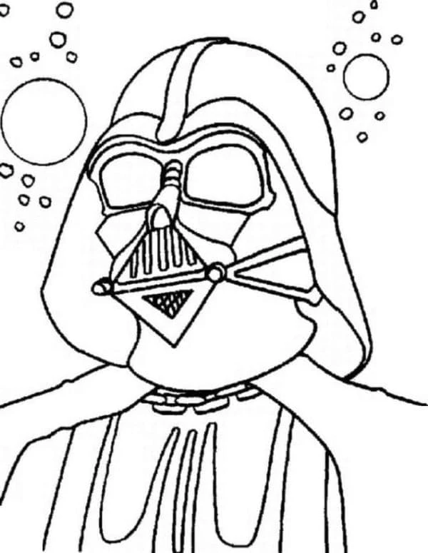 Darth Vader boyama sayfası – eğlenceli etkinlik, el becerilerini geliştirir