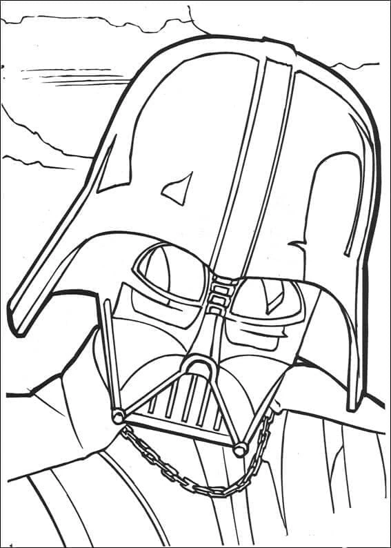 Darth Vader boyama sayfası – sevimli karakter, sanatsal çalışma