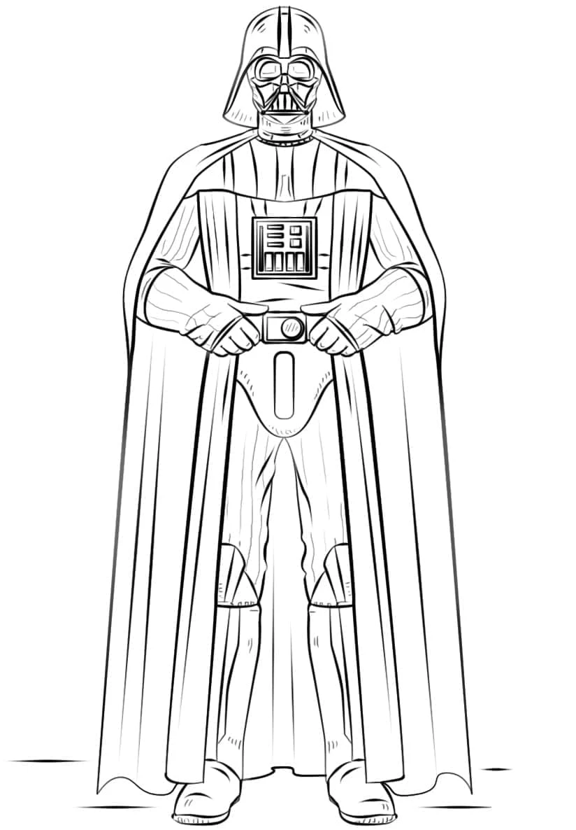 Darth Vader boyama sayfası – evde etkinlik, ücretsiz yazdır